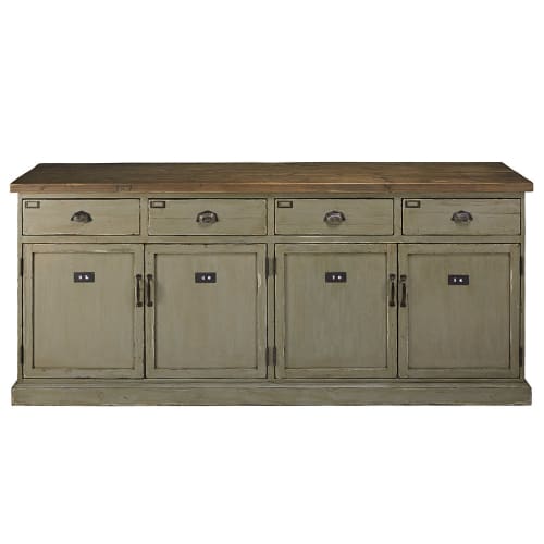 Furniture Sideboards | Patinated recycled pine 4-door 4-drawer counter - MU12202