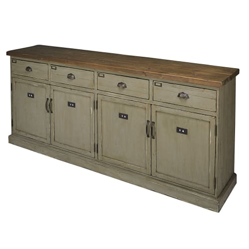 Furniture Sideboards | Patinated recycled pine 4-door 4-drawer counter - MU12202