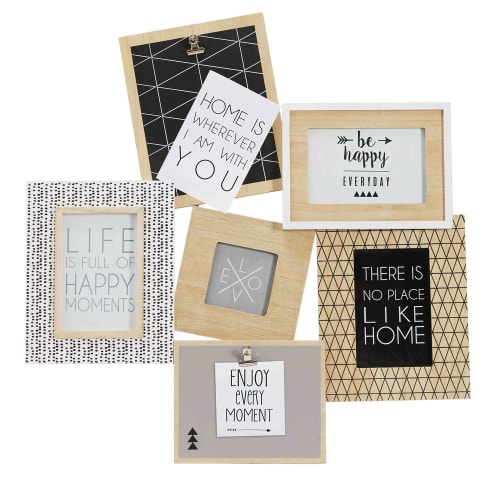 Cadre Photo Pele Mele Maison Du Monde Paulownia 4 Opening Photo Montage Frame 53 X 54 Cm Joy Maisons Du Monde