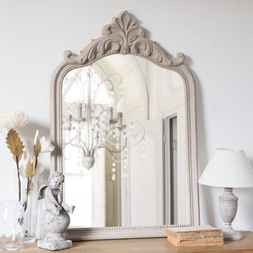 Paulownia Mirror with Beige Mouldings 60x90 Fioretta | Maisons du Monde