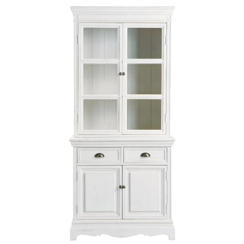 Credenze Maison Du Monde.Paulownia Wood China Cabinet In White W 86cm Josephine Maisons Du Monde