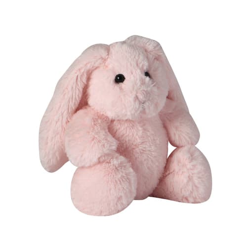 peluche lapin rose et blanc