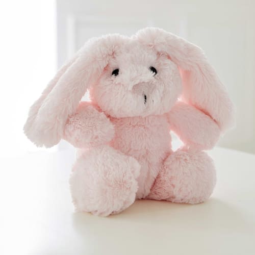 peluche lapin rose et blanc