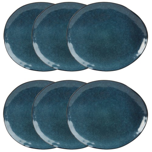 Petrol Blue Stoneware Dinner Plate - Set of 2