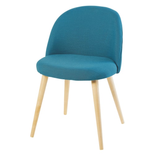 Maison Du Monde Sedie.Petrol Blue Vintage Chair With Birch Mauricette Maisons Du Monde