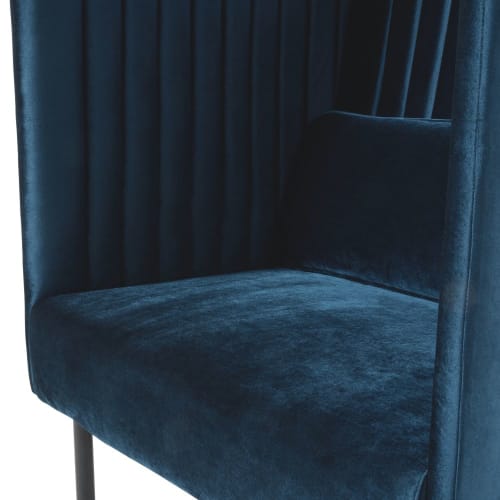 Ziek persoon Verlaten Bevoorrecht Petroleumblauwe fauteuil van velours met hoge rugleuning Willis BUSINESS |  Maisons du Monde