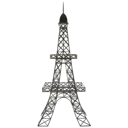 Garten Garten dekorative Objekte | Pflanzenständer Eiffelturm aus schwarzem Metall - RR92439