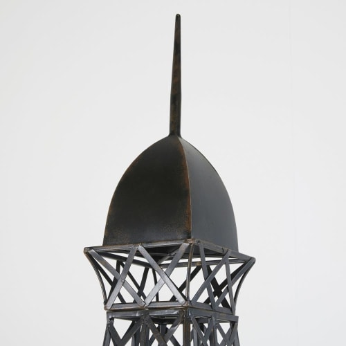 Garten Garten dekorative Objekte | Pflanzenständer Eiffelturm aus schwarzem Metall - XJ64337
