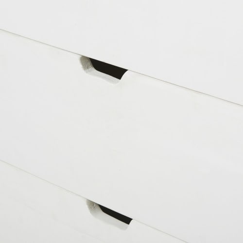 Piattaia a 4 ante in legno massello di mango bianco e vetro temperato | Maisons du Monde Piattaia a 4 ante in legno massello di mango bianco e vetro temperato | Maisons du Monde