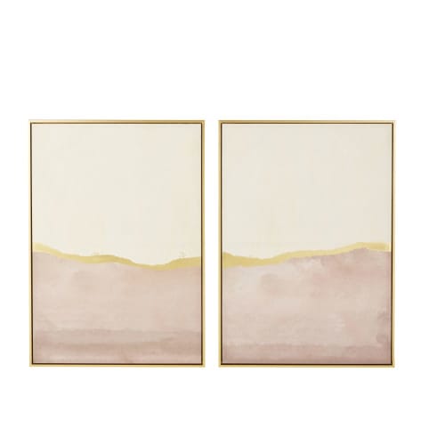 Pink and gold diptych 73x103