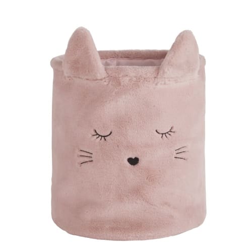 Kids Children's storage boxes and baskets | Pink and Golden Cat Basket - EA90521