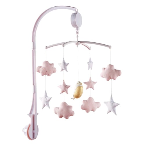 Pink and White Baby Musical Mobile