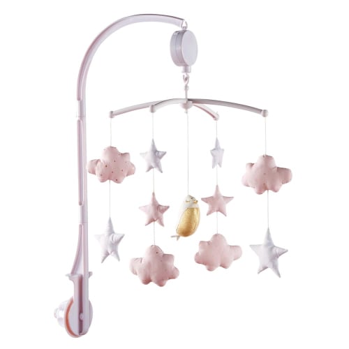 Pink And White Baby Musical Mobile Bird Song Maisons Du Monde