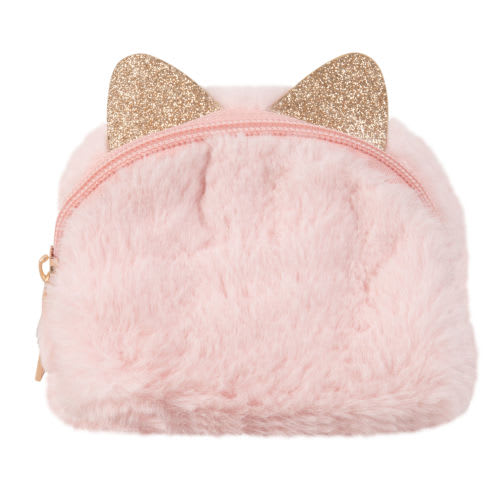 Pink Cat Pencil Case with Gold Sequins Maisons du Monde