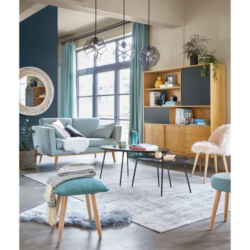 Pink Faux Fur and Birch Vintage Chair Mauricette | Maisons ...