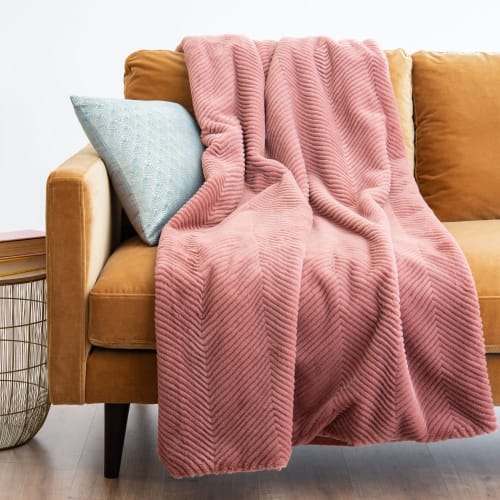 Pink Faux Fur Blanket 150x180 Apollon Maisons Du Monde