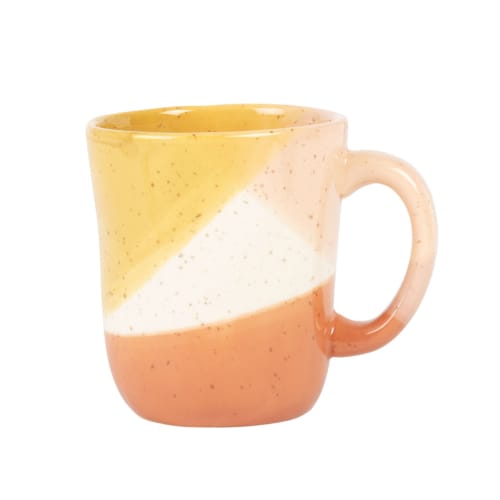 Pink, White and Yellow Earthenware Mug Maisons du Monde Pink, White and Yellow Earthenware Mug Maisons du Monde