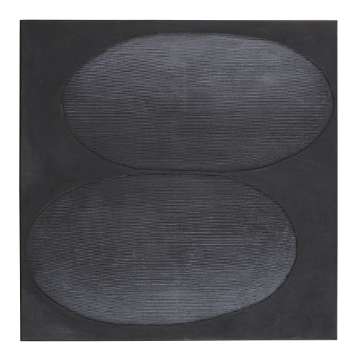 Pintura sobre lienzo negro con marco de madera 99 x 99