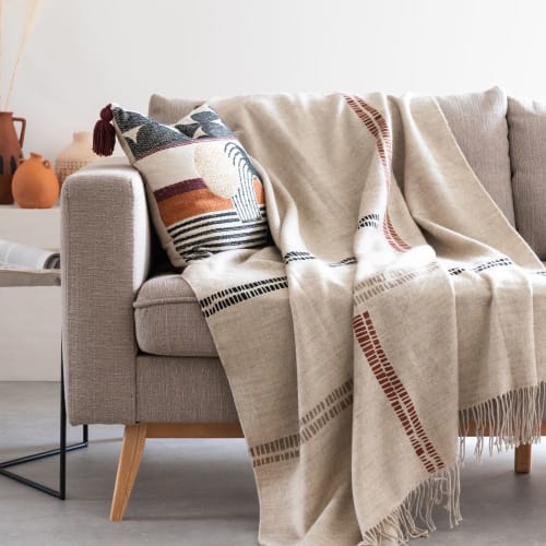 Plaid multicolore à franges 130x170 DEROUA Maisons du Monde