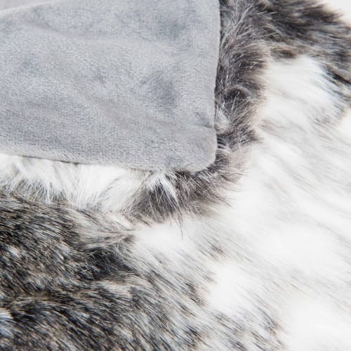 Alternatief voorstel Achtervolging Spuug uit Plaid van grijze imitatiebont 150x180 Lynx | Maisons du Monde