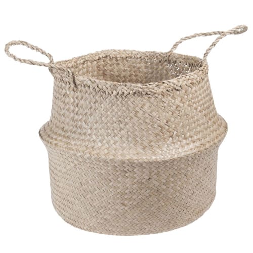 Plant fibre collapsible rice basket H40 cm