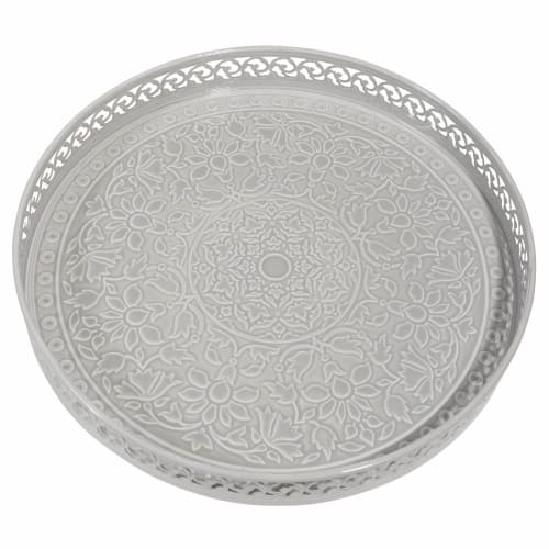 Plateau En Metal Gris D 31 Cm Kaoma Maisons Du Monde