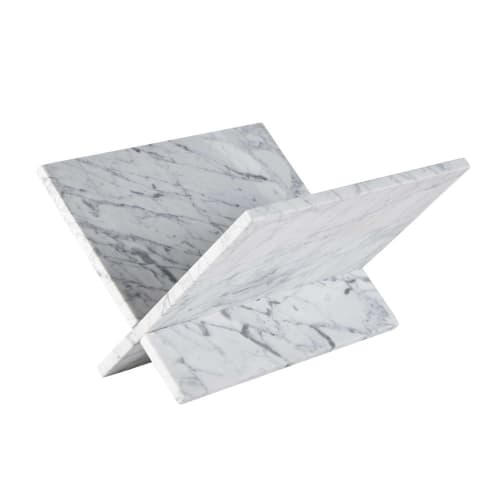 Déco Porte-revues et caisses | Porte-revues en marbre blanc - NK32356