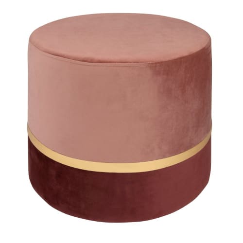Canapés et fauteuils Poufs | Pouf effet velours rose et doré - SQ46684