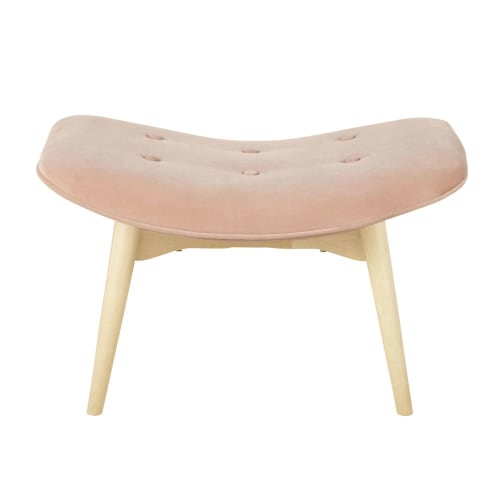 Pouf repose pieds style scandinave en velours rose clair | Maisons du Monde Pouf repose pieds style scandinave en velours rose clair | Maisons du Monde