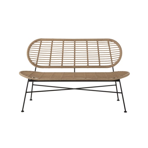 garden bench rattan effect