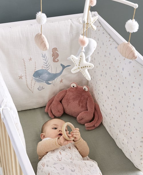 Mantita para bebé de fieltro con ardilla de algodón orgánico y bordados  MIMIZAN