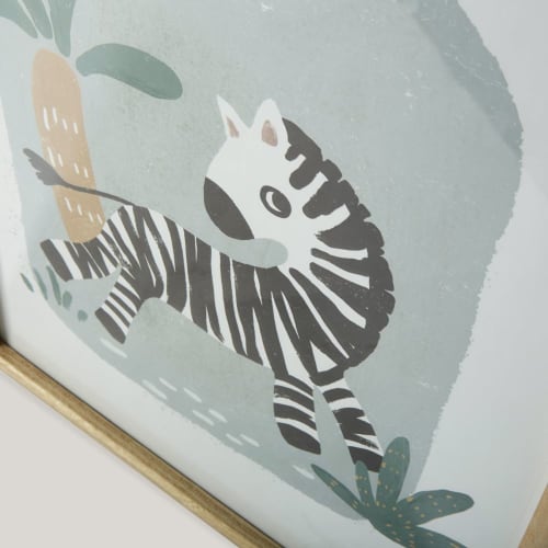 Quadro Stampa Zebra Multicolore 35x45 Cm Mini Jungle Maisons Du Monde