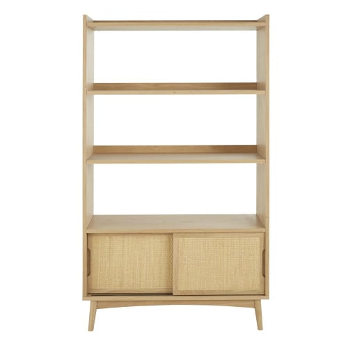 Kids Children's bookcases & shelves | Rattan shelving unit with 2 sliding doors - IF84255