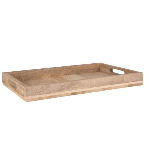 Tischkultur Holztablett und Serviertablett | Rechteckiges Tablett aus Mangoholz - CG32045