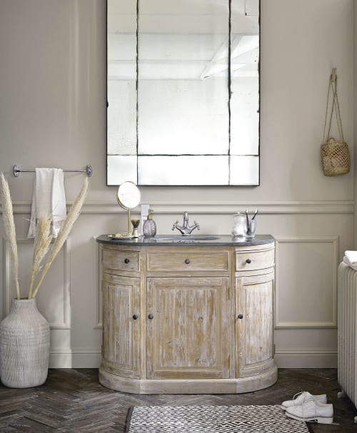Recycled Pine And Blue Stone Sink Unit, Restoration Hardware Double Sink Vanity Unit