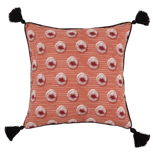 Red and Black Patterned Cotton Cushion Cover 40x40 Maisons du Monde