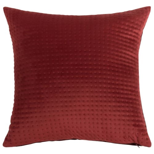 Red Velvet Cushion Cover with Print 40x40 Maisons du Monde