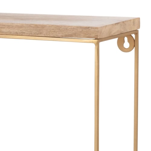 Möbel Regale | Regal aus Mangoholz und goldfarbenem Metall - FU89111