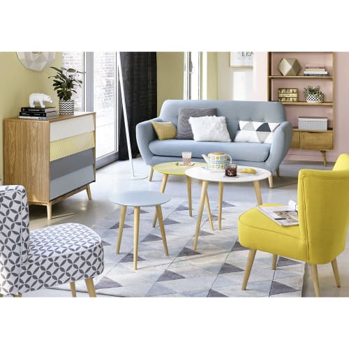 Regal im Vintage Stil mit 2 Schubladen aus Mangoholz Regal im Vintage Stil mit 2 Schubladen aus Mangoholz