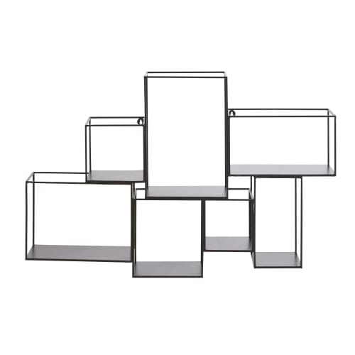 Möbel Regale | Regal in Würfelform aus schwarzem Metall - JX02507