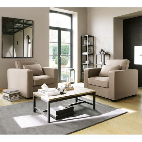 Möbel Regale | Regalelement im Industrial-Stil aus massivem Tannenholz und Metall - FN58814