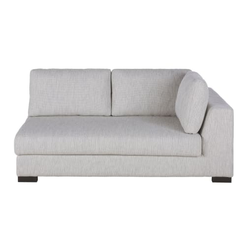 Reposabrazos derecho para sofá modulable de 2 plazas de tela reciclada gris  claro moteado, colchón de 10 cm Terence | Maisons du Monde