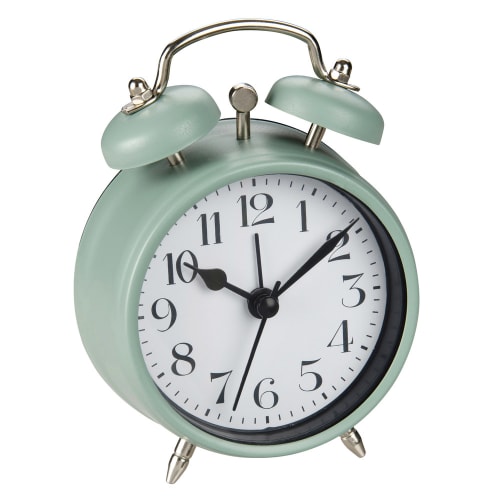 Reveil Vintage En Metal Vert Menthe Arthur Maisons Du Monde