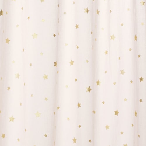 Rideau A Nouettes En Coton Rose Motifs Etoiles A L Unite 102x250 Bucolique Maisons Du Monde