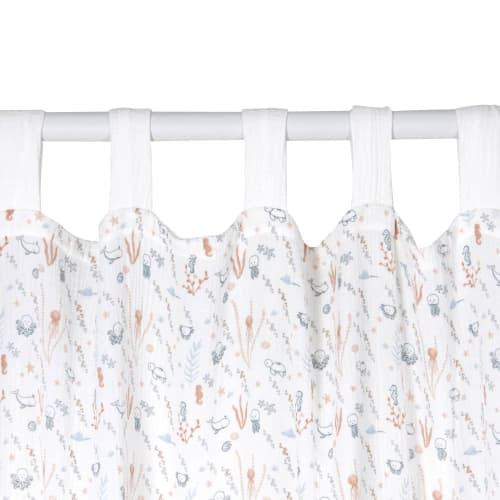 Rideau Bebe A Nouettes En Coton Ecru Et Bleu Gris A L Unite 110x250 Manoe Maisons Du Monde Rideau Bebe A Nouettes En Coton Ecru Et Bleu Gris A L Unite 110x250 Manoe Maisons Du Monde