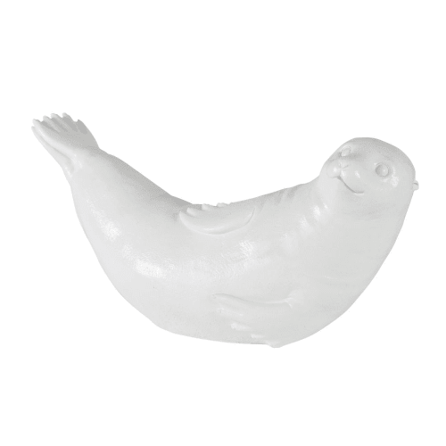Dekoration Figuren und Statuen | Robben-Figur für den Garten, weiß, L63cm - QK11425