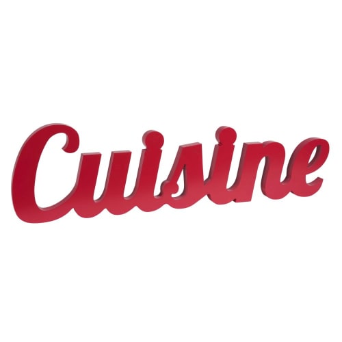 Rodekleurig Muurdecoratie Woord 80x22 Cuisine Maisons Du Monde