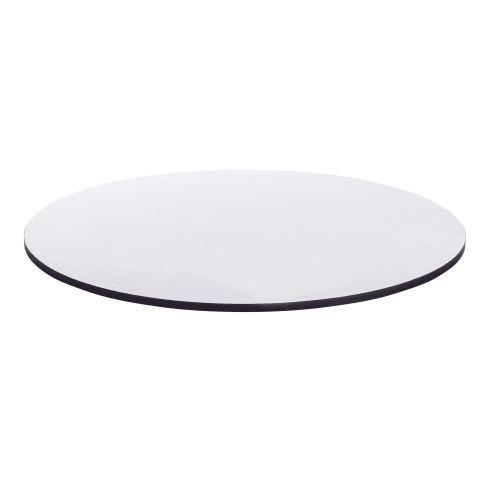 Rond wit tafelblad met zwarte rand voor professioneel gebruik D70