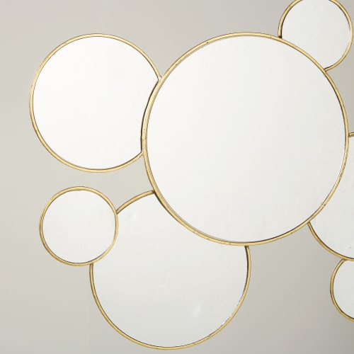 Ronde spiegels van goudkleurig metaal BEVERLY | Maisons du