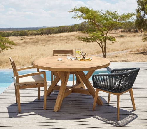 Round 6 Seater Recycled Teak Garden Table D140 Tecka Maisons Du Monde - Patio Table And Chairs Johannesburg Round 6 Seater Recycled Teak Garden Table D140 Tecka Maisons Du Monde - Patio Table And Chairs Johannesburg